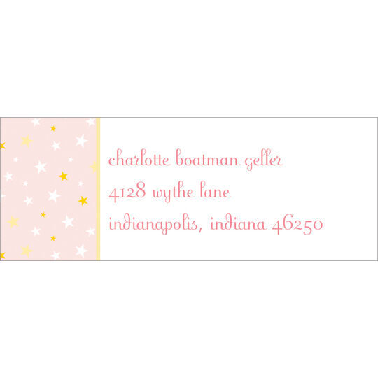 Pink Twinkle Stars Return Address Labels